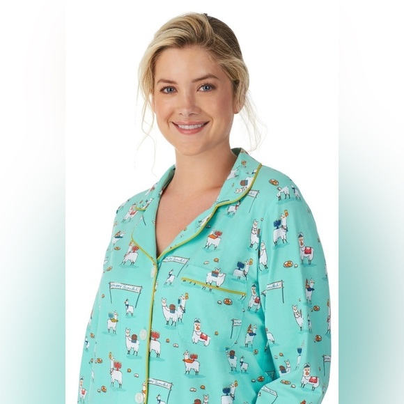 NEW Bedhead Long Sleeve Classic Stretch Jersey PJ Set - Happy Llamakkah XL - Picture 3 of 12